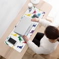 thumbnail image 3 of Long Mouse Pads for Desk,White Colorful Dinosaurs Silhouette Desk Mats on Top Of Desks, Desk Mouse Pad Extra Large with 3mm Non-Slip Base and Stitched Edge for Gaming,Work,Home 31.5"x11.8", 3 of 5