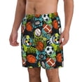 thumbnail image 2 of Wukai Balls Print Beach Trunks with Compression Liner Swimsuit Quick Dry Beach Sports Shorts with Pocket-XX-Large, 2 of 8