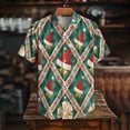 thumbnail image 2 of Unisex Christmas Printed Festive Patterns Short Sleeve Collared Button-Down Shirt for Holiday Gatherings and Daily Wear, 2 of 9