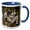 Blue/White, variant on 3drose, Indri Lemur in a Tree, Madagascar, 11oz Two-tone Yellow Mug