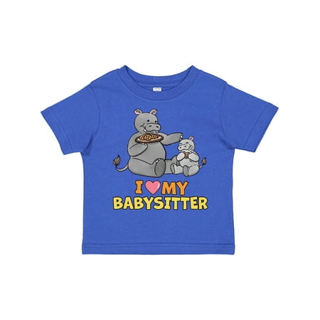 

Inktastic I Love My Babysitter Hippos Gift Toddler Boy or Toddler Girl T-Shirt