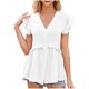 thumbnail image 4 of Camisetas de Manga Larga de Ajuste Seco para los Hombres, Suelto Casual Hoja Hueca Manga Cuello en V Manga Corta Superior para el Uso Diario de las Mujeres, 4 of 7