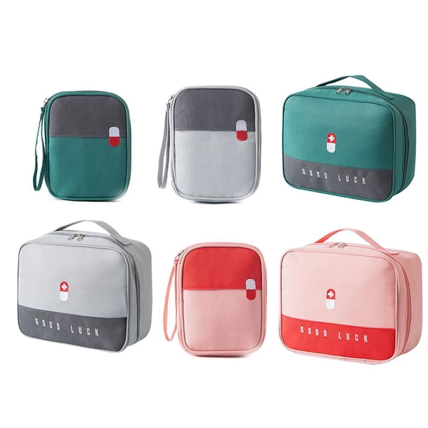 Camping Bolsa médica portátil Bolsas de almacenamiento de medicamentos de primeros auxilios portátiles para exteriores (Verde L)