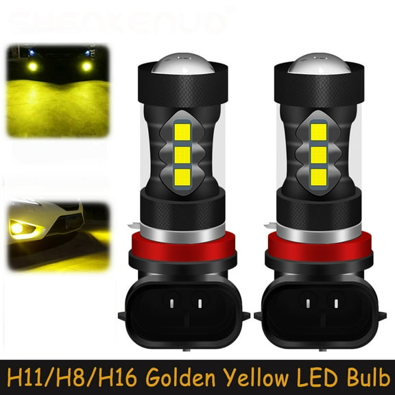 H11 H8 LED Bulbs 3500K Golden Yellow Super Bright Fog Light DRL Light High Power