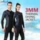 thumbnail image 5 of Eigraketly Traje de neopreno de 3MM para buceo, traje de neopreno grueso de manga larga, chaqueta, trajes de buceo, traje de Surf para aeróbic acuático, Deportes acuáticos mujer gris L Eigraketly OD003290-18, 5 of 6