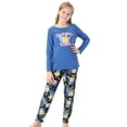 thumbnail image 3 of Topgal Tween Girls Long Sleeves & Pants Blue Flower Pajamas Outfit Soft Big Kids PJ Set Sleepwear Size 14, 3 of 6