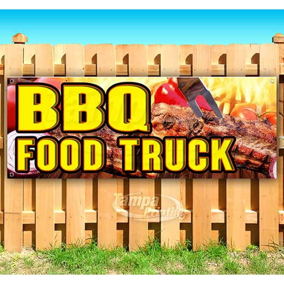 Bbq Food Truck 13 oz Vinyl Banner With Metal Grommets