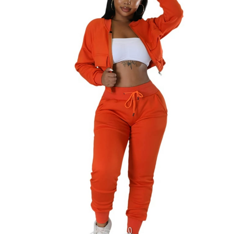 on Sale Fashion Solid Top Pants Outfits Two Piece Set Women