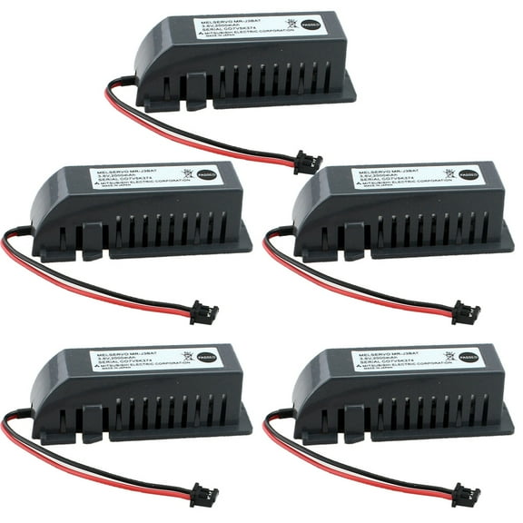 5-Pack 3.6V MR-J3BAT 2000mAh ER6VC119A/B PLC CNC Battery for ER6VC119A/B MELSERVO MR70 with Plug