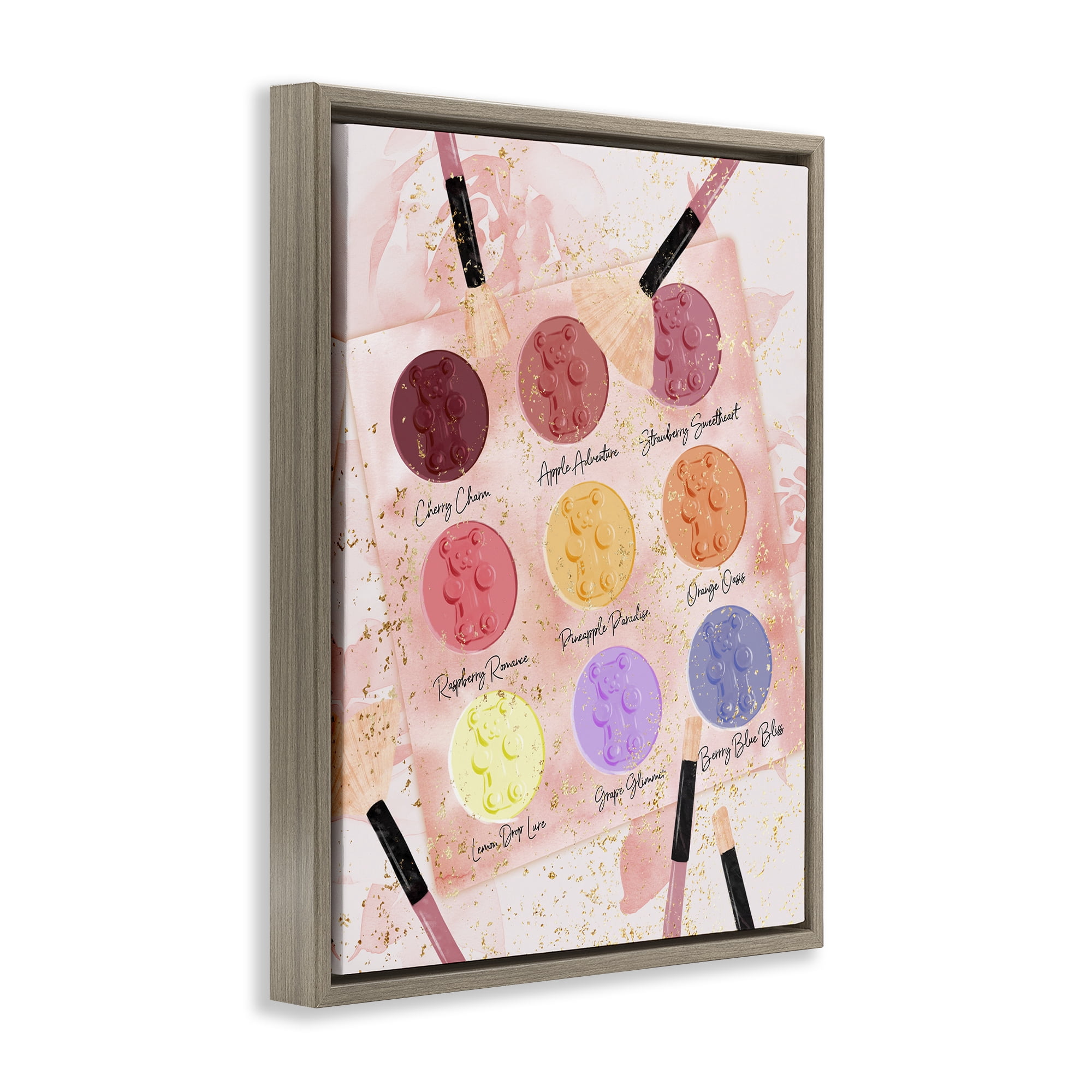 Stupell Industries Eyeshadow Makeup Palette Beauty & Fashion Painting Brown Floater Framed Art Print Wall Art, 17 x 21