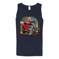 thumbnail image 2 of Wild Bobby, Vintage Hot Rod Old Garage Cars and Trucks Mens Graphic Tank Top, Navy, X-Large, 2 of 3