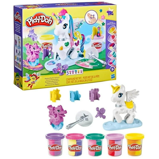 Set de Juego Hasbro Play-Doh Unicornio Mágico Set con 5 latas multicolor y masa brillante para niños a partir de 3 años