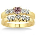 thumbnail image 2 of 1.5 Carat Morganite & Diamond Five Stone Bridal Set on 10k Yellow Gold, 2 of 2