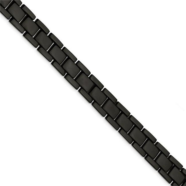 8.5 in. Stainless Steel Polished Black IP-Plated Bracelet
