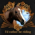 thumbnail image 3 of CafePress - I'd Rather Be Riding, Horse Women's Dark Pajamas - Women's Short Sleeve Print T-Shirt and Pants Dark Cotton Pajama Set, 3 of 7