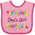 thumbnail image 3 of Inktastic Omas Girl- bright flowers Girls Baby Bib, 3 of 4