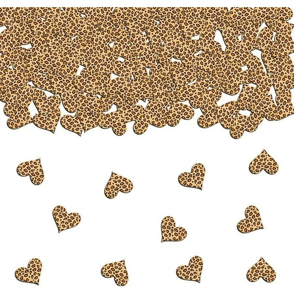 200Pcs Leopard Print Heart Confetti Leopard & Cheetah Party Decorations Safari Animal Table Decor for Boys Girls Baby Shower Birthday Bachelorette Bridal Shower Engagement Party Supplies