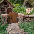 thumbnail image 4 of Miniature Stone Pillar Wood Gate Fairy Garden Door Ornament Dollhouse Accessory, 4 of 5