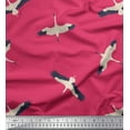 thumbnail image 3 of Soimoi Pink Cotton Duck Fabric Flying Stork Bird Decor Fabric Printed Yard 42 Inch Wide, 3 of 3