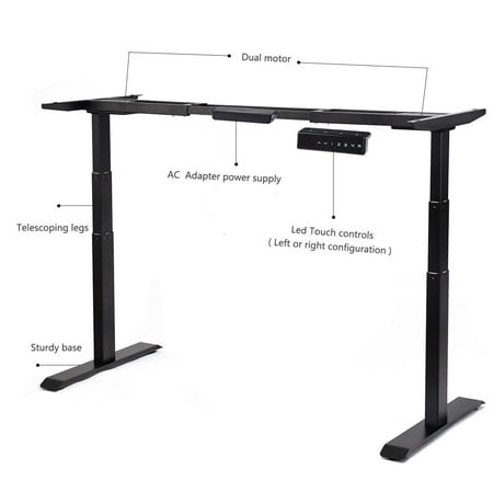 Gymax Electric Height Adjustable Standing Desk Frame Dual Motor