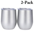 thumbnail image 1 of Coofit 2 Pcs Verres à Vin en Acier Inoxydable Isolés Verres à Bière avec Couvercle, 1 of 10