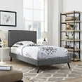 thumbnail image 3 of Modway Amaris Upholstered Twin Platform Bed Frame in Gray With Splayed Legs, 3 of 6