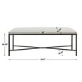 thumbnail image 5 of Uttermost Avenham Contemporary Iron and Fabric Bench in White/ Black, 5 of 5