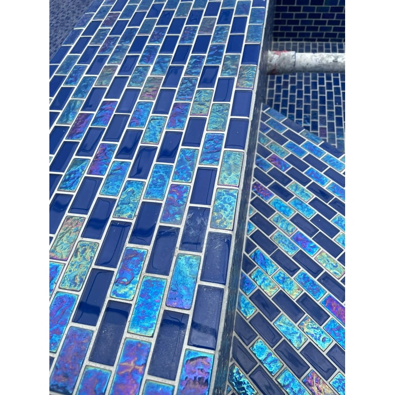 Equinox Cobalt Blue 1x2 Mix Glass Tile for Pool, Wall and Mosaic