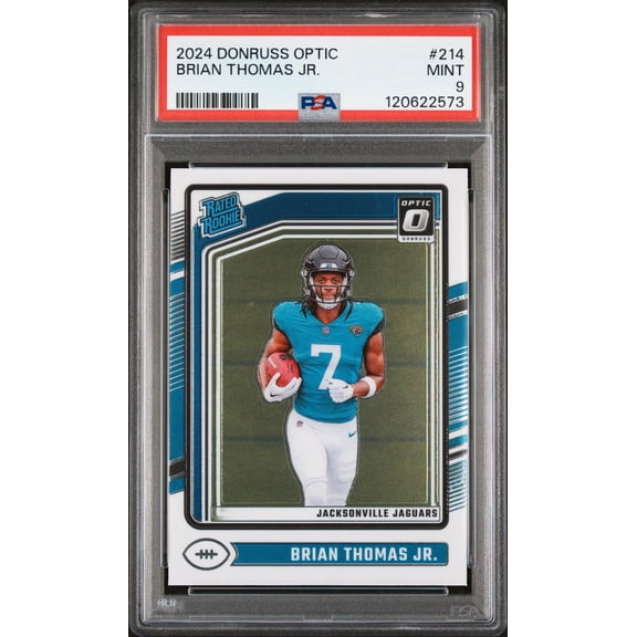 Graded 2024 Panini Donruss Optic Brian Thomas Jr. #214 Rookie RC Football Card PSA 9 Mint