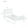 thumbnail image 4 of PORKISS Twin Size Bed Frame for Kids, Wood Bed Frame with Headboard/Footboard for Teens Boys Girls, No Box Spring Needed, White #2, 4 of 10