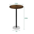 thumbnail image 2 of Brown Round Pedestal Side Table with Marble Base - Compact Drink Table for Sofa, Couch, Patio, Camping & Small Spaces, 20.87" Height, 2 of 6