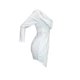thumbnail image 3 of Mini vestido de negocios ajustado con cuello en V y manga larga con hombros descubiertos y hombros descubiertos para mujer XBTCLXEBCO Blanco, Chico, 3 of 6