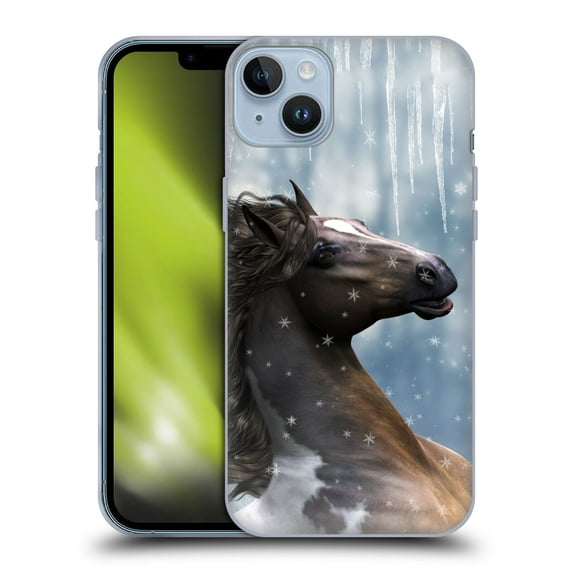 Head Case Designs Officially Licensed Simone Gatterwe Horses In The Snow Soft Gel Case Compatible with Apple iPhone 14 Plus