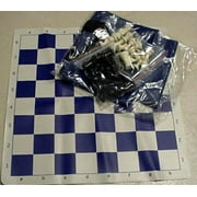Tournament Chess Set with Chess Pieces with 2 Extra Queens  - 3.75 Inch King, Blue/White Board and  Blue Vinyl  Bag