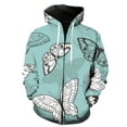 thumbnail image 1 of Sudadera con capucha y cremallera para hombre, diseño de mariposa de dibujos animados, divertida, de manga larga, holgada, informal, estilo Harajuku, hip hop, con estampado 3D, 1 of 6