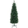thumbnail image 1 of HOMCOM 6ft Tall Pencil Artificial Christmas Tree with Steel Base, Green, 1 of 10