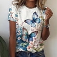 thumbnail image 3 of ZHAOCHENG LilyLLL - Blusa informal de manga corta con estampado floral para mujer, 3 of 4