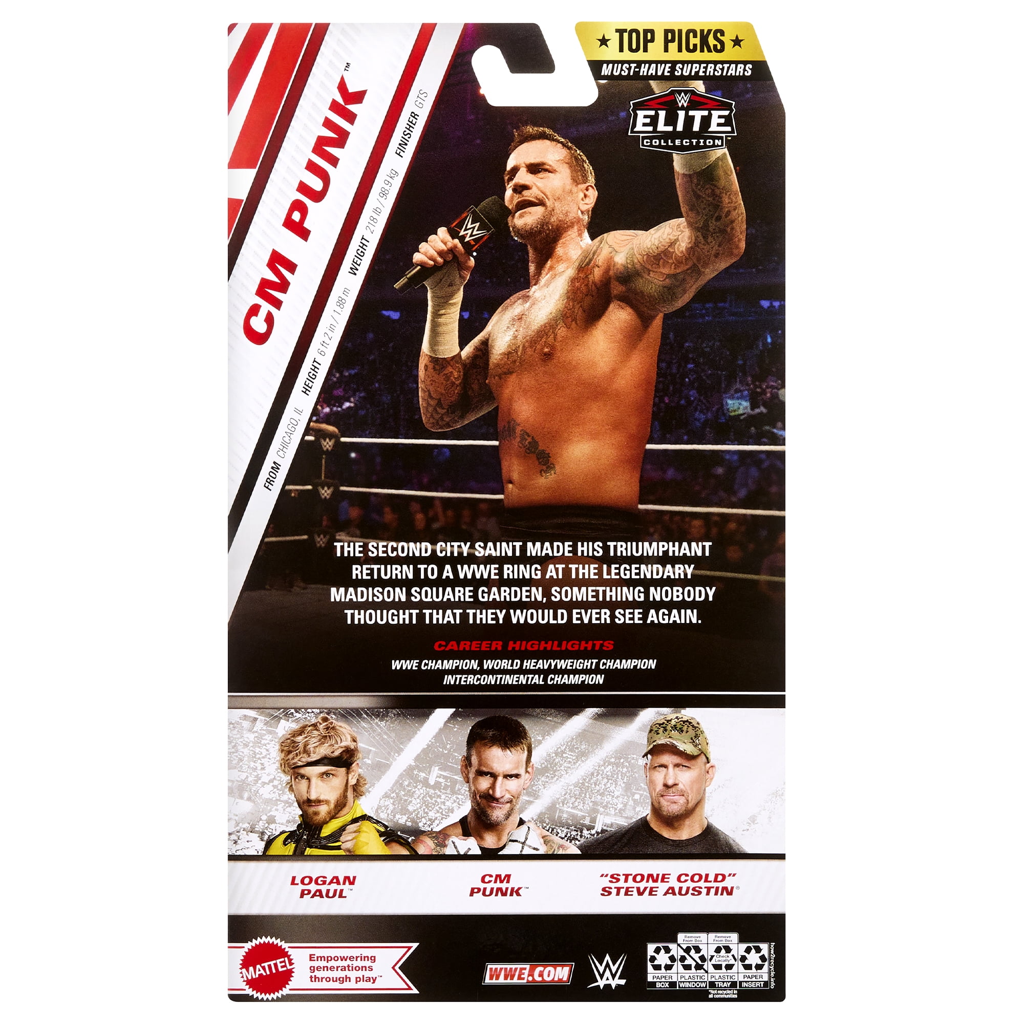 CM Punk (GTS Hands) - WWE Elite Top Picks 2025 (Wave 2) Mattel WWE Toy Wrestling Action Figure