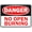 Warning Sign 1, variant on Warning No Open Burning Traffic Sign 8"x12" - Aluminum Safety Tin Road - For Construction Site Campground Workplace