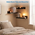 thumbnail image 4 of Floating Shelves, Sindcom Home Wood Shelf Wall Mounted, Set of 5, Multiple Sizes, Black, 4 of 8
