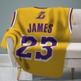 thumbnail image 1 of Los Angeles Lakers Lebron James 60 X 80 Raschel Plush #23 Blanket An Nba Throw, 1 of 6