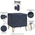 thumbnail image 2 of Pemberly Row Commode Standard 2 Pcs à 3 Tiroirs et Table de Nuit 2.0 en Bleu, 2 of 10