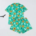 thumbnail image 3 of Censtreet Pajamas Set for Women Short Sleeve Sleepwear Halloween Button Down Pjs Soft 2 Piece Lounge Sets S-XXL, 3 of 3