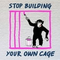 thumbnail image 2 of Masterfunk Collective 12x12 White Modern Wood Framed Museum Art Print Titled - Chimp in Cage, 2 of 4