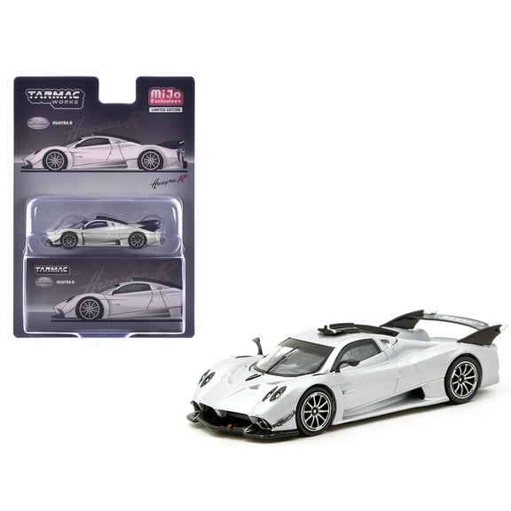 Pagani Huayra R Satin Silver Metallic "Global64" Series 1/64 Diecast Model Car by Tarmac Works