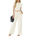 thumbnail image 6 of MINTREUS Lounge Sets for Women Short Sleeve Tops Wide Leg Pants Comfy Loungewear Two Piece Outfits with Pocketed, 6 of 6
