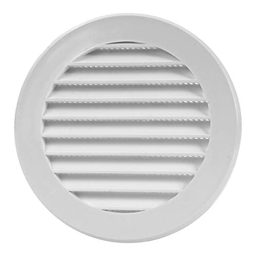 Repa Market White Vent Cover 4 Inch - Plastic Round Soffit Vent - Air Vent Louver - Grille Cover - Built-in Fly Screen Mesh - HVAC Ventilation (4'' Inch, Plastic - White)