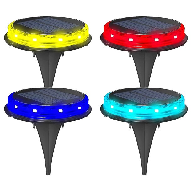 Luces solares al aire libre Luces solares de tierra Paquete al aire libre de 4 para patio