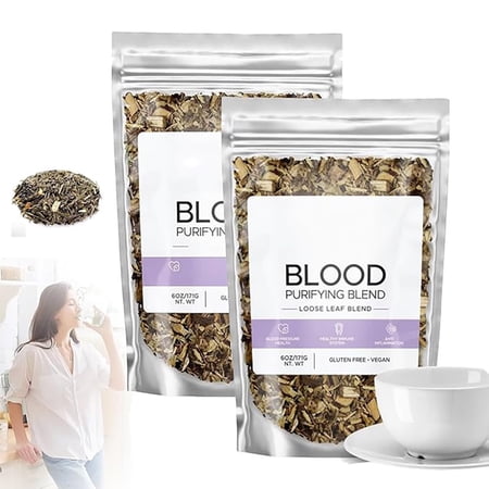 Blood Purifying Blend Tea - Health Liver and Kidney Care Tea All Natural Ingredients, For Men Women (2 Pcs)