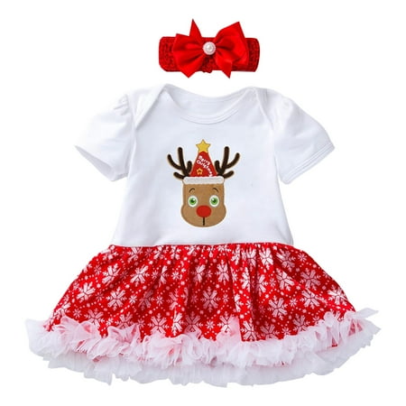 

TJAZFJPA Toddler Ballet Outfit Blue Christmas Baby Clothing Cartoon Socks Tree Snow Flower Short Sleeve Dress and Hair Accessories Set Strawberry Outfit Baby Girl First Birthday